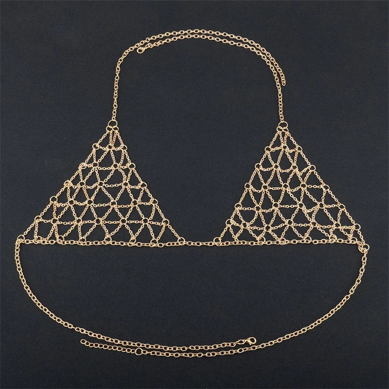 2022 Women Pendant Necklace Body Jewelry Love Hollow Bra Brassiere Body Summer Chains Hot Fashion Statement Necklace Jewelry